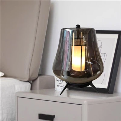Justerbar ljusstyrka Smoky Grey Lampa för Nattduksbord